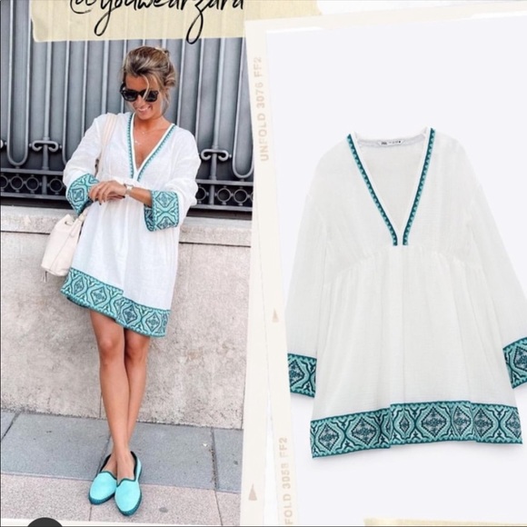 Sold ! Zara combination embroidered dress - Picture 7 of 10